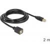 Delock USB kabel USB 2.0 USB-B zástrčka, USB-B zásuvka 2.00 m černá 83427