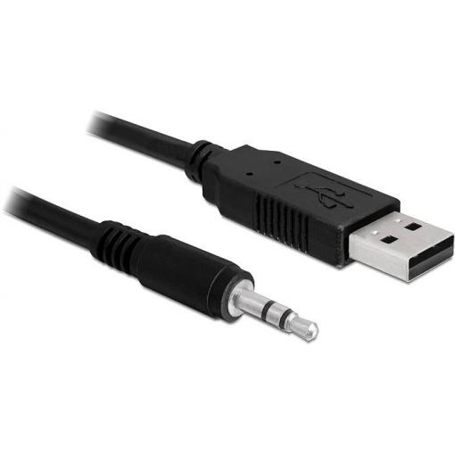 Delock USB kabel USB 2.0 USB-A zástrčka, Konektor jack 3,5 mm 1.80 m černá 83115