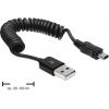 Delock USB kabel USB 2.0 USB-A zástrčka, USB Mini-B zástrčka 0.60 m černá 83164