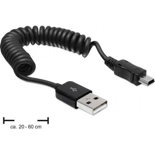 Delock USB kabel USB 2.0 USB-A zástrčka, USB Mini-B zástrčka 0.60 m černá 83164