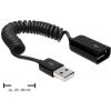 Delock USB kabel USB 2.0 USB-A zástrčka, USB-A zásuvka 0.60 m černá 83163