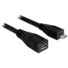 Delock USB kabel USB 2.0 USB Micro-B zástrčka, USB Micro-B zásuvka 1.00 m černá 83248