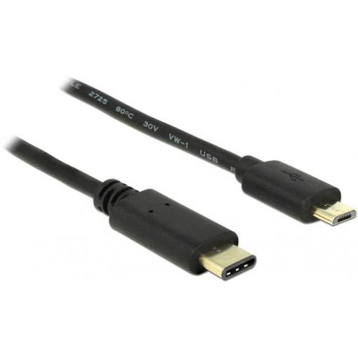 Delock USB kabel USB 2.0 USB Micro-B zástrčka, USB-C ® zástrčka 2.00 m černá 83334