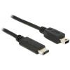 Delock USB kabel USB 2.0 USB Mini-B zástrčka, USB-C ® zástrčka 0.50 m černá 83335