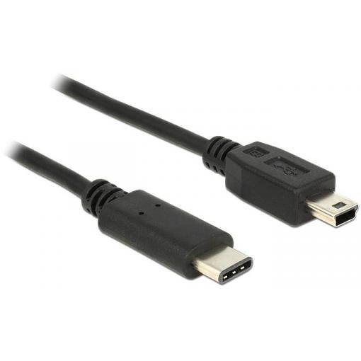 Delock USB kabel USB 2.0 USB Mini-B zástrčka, USB-C ® zástrčka 0.50 m černá 83335