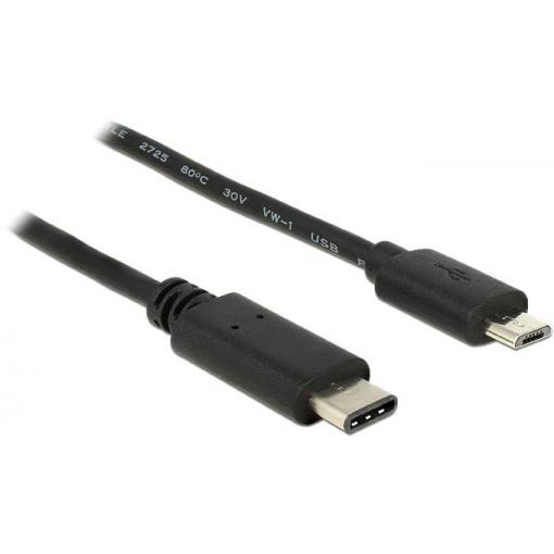 Delock USB kabel USB 2.0 USB Micro-B zástrčka, USB-C ® zástrčka 0.50 m černá 83333