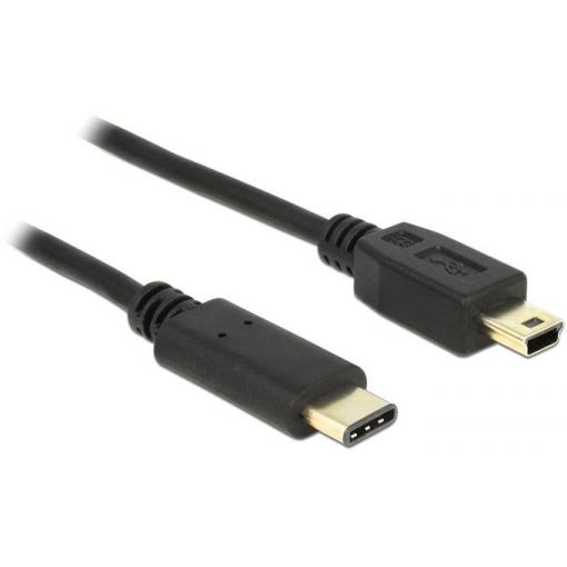 Delock USB kabel USB 2.0 USB Mini-B zástrčka, USB-C ® zástrčka 2.00 m černá 83336
