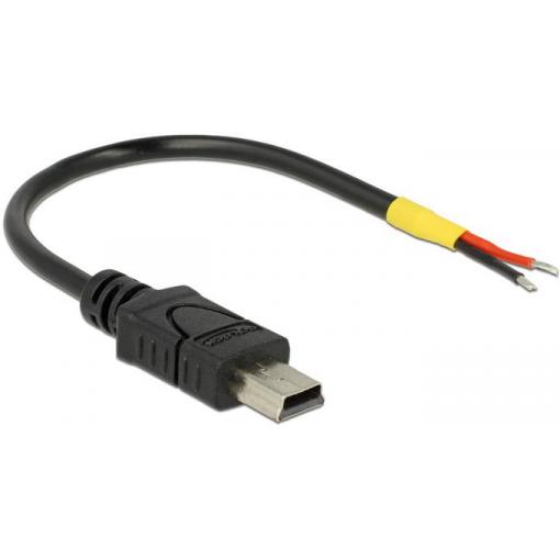 Delock USB kabel USB 2.0 USB Mini-B zástrčka, Otevřené konce kabelu 0.10 m černá 85251