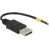 Delock USB kabel USB 2.0 USB-A zástrčka, Otevřené konce kabelu 0.10 m černá 85250