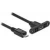 Delock USB kabel USB 2.0 USB Micro-B zástrčka, USB Micro-B zásuvka 0.25 m černá 85245