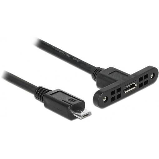 Delock USB kabel USB 2.0 USB Micro-B zástrčka, USB Micro-B zásuvka 0.25 m černá 85245