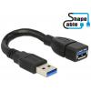 Delock USB kabel USB 3.0 USB-A zástrčka, USB-A zásuvka 0.15 m černá 83713