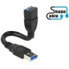 Delock USB kabel USB 3.0 USB-A zástrčka, USB-A zásuvka 0.15 m černá 83713