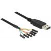 Delock USB kabel USB-A zástrčka, USB zásuvka na desku 1.80 m černá 83787