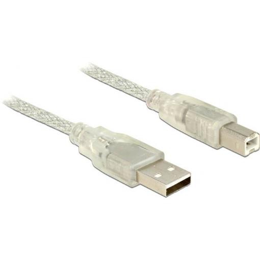 Delock USB kabel USB 2.0 USB-A zástrčka, USB-B zástrčka 1.50 m šedá 83893