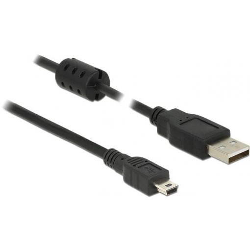 Delock USB kabel USB 2.0 USB-A zástrčka, USB Mini-B zástrčka 1.50 m černá 84913