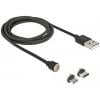 Delock USB kabel USB 2.0 USB-A zástrčka, USB-C ® zástrčka, USB Micro-B zástrčka 1.10 m černá 85723