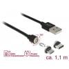 Delock USB kabel USB 2.0 USB-A zástrčka, USB-C ® zástrčka, USB Micro-B zástrčka 1.10 m černá 85723