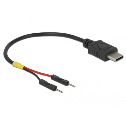 Delock Kabel USB-C USB-C ® zástrčka, Zástrčka na desku 2pólová 0.10 m černá 85418