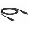 Delock Kabel USB-C USB-C ® zástrčka, USB-C ® zástrčka 1.00 m černá 85531