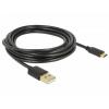 Delock USB kabel USB 2.0 USB-A zástrčka, USB-C ® zástrčka 3.00 m černá 85209
