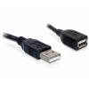 Delock USB kabel USB 2.0 USB-A zástrčka, USB-A zásuvka 0.15 m černá 82457