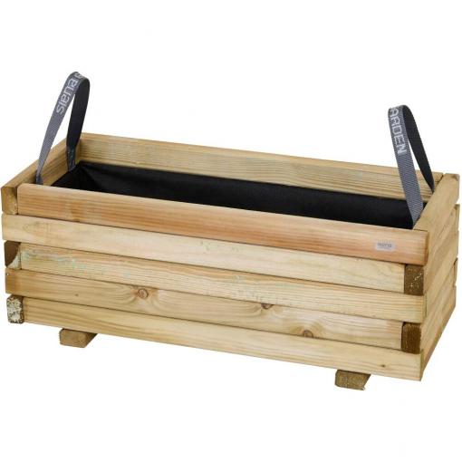 Siena Garden TAUNUS TANUSSLIM 70 Box na rostliny Borové dřevo, fleece přírodní, černá