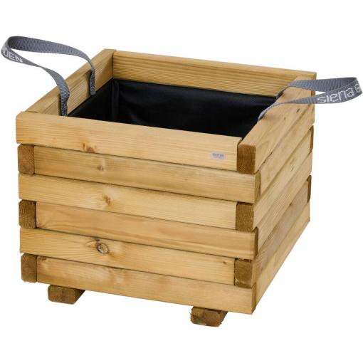 Siena Garden TAUNUS TANUSSLIM 40 Box na rostliny Borové dřevo, fleece přírodní, černá