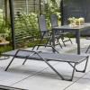 Siena Garden Tesoro M29537 Opalovací lehátko hliník, plast antracit (matný), černá, stříbrná
