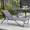 Siena Garden Tesoro M29537 Opalovací lehátko hliník, plast antracit (matný), černá, stříbrná