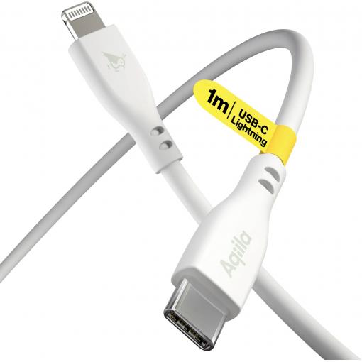 Aqiila Cablebird CS21 Kabel USB-C USB 2.0 Apple Lightning konektor 1.00 m bílá AQCBPBIC3SI836
