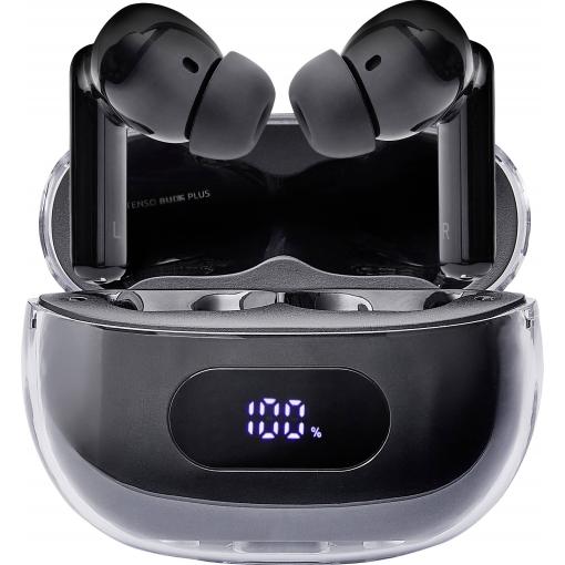 Intenso Buds Plus T310AE schwarz Headset do uší (In Ear) Bluetooth® stereo černá Potlačení hluku Nabíjecí pouzdro, Indikátor nabití, dotykové ovládání mobil