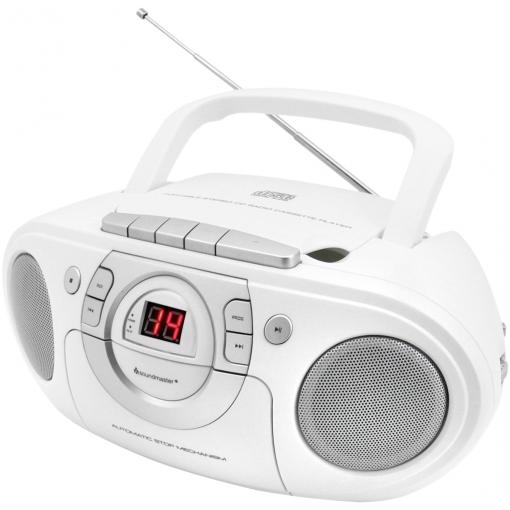 soundmaster SCD5100WE SCD5100WE rádio s CD, FM, CD, AUX, kazeta, FM, bílá