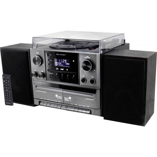 soundmaster MCD5600SW stereo systém gramofón, DAB+, FM, Bluetooth, CD, kazeta, USB, 2 x 5 W černá