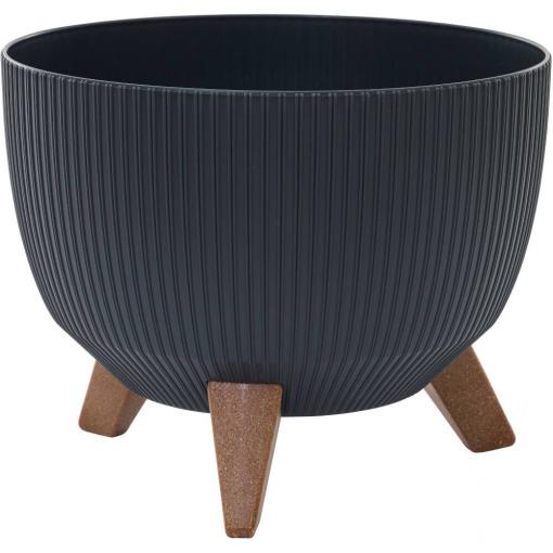 Siena Garden OSLO STRIPE LA957-82 Nádoba na rostliny polypropylen antracitová