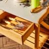 Siena Garden Paola 7528 zahradní stůl Borové dřevo, ocelový plech přírodní, stříbrná, černá