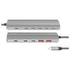 LogiLink UA0415 USB Hub 10 portů USB-A, USB-C® (s napájením) USB 3.2 Gen2 10 GBit/s s hliníkovým krytem, s portem pro rychlé nabíjení vesmírná šedá UA0415