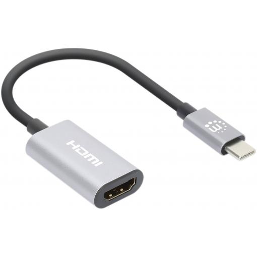 Manhattan USB adaptér HDMI 2.0 Zásuvka HDMI-A, USB-C ® zástrčka 0.11 m vesmírná šedá 153973