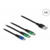 Delock USB kabel USB 2.0 USB-A zástrčka, USB-C ® zástrčka, USB-C ® zástrčka, USB Micro-B zástrčka 1.00 m černá 87882