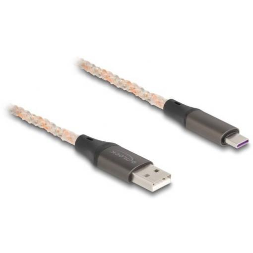 Delock USB kabel USB 2.0 USB-A zástrčka, USB-C ® zástrčka 1.00 m transparentní 88164