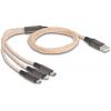 Delock USB kabel USB 2.0 USB-A zástrčka, USB-C ® zástrčka, USB Micro-B zástrčka, Apple Lightning konektor 1.20 m transparentní 88158
