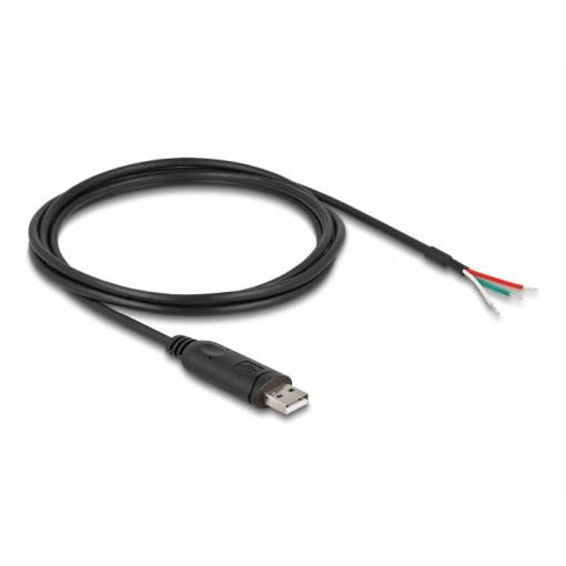 Delock USB kabel USB 2.0 USB-A zástrčka, Otevřené konce kabelu 2.00 m černá 63509