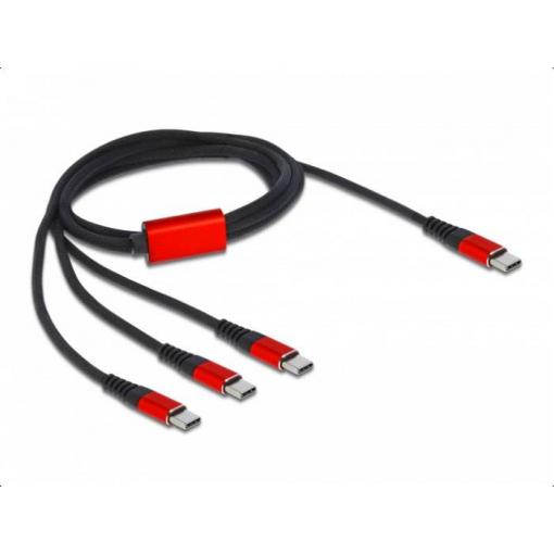 Delock Nabíjecí kabel USB USB 2.0 USB-C ® zástrčka, USB-C ® zástrčka, USB-C ® zástrčka, USB-C ® zástrčka 1.00 m černá, červená 86713