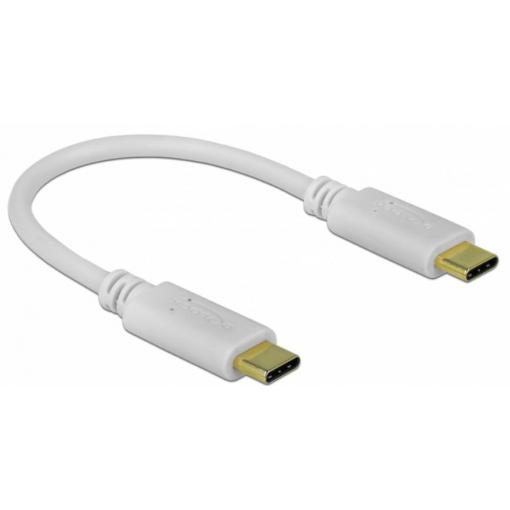 Delock Kabel USB-C USB-C ® zástrčka, USB-C ® zástrčka 0.15 m bílá 85357