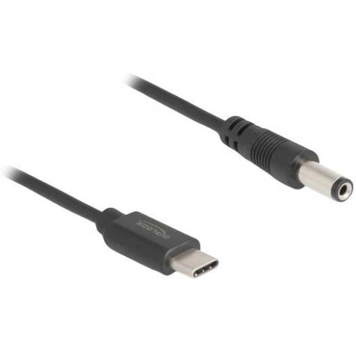 Delock Nabíjecí kabel USB USB-C ® zástrčka, DC zástrčka 5,5 mm 1.00 m černá 85397