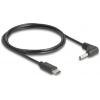 Delock Nabíjecí kabel USB USB-C ® zástrčka, DC zástrčka 3,5 mm 1.50 m černá 85393