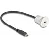 Delock Kabel USB-C USB-C ® zástrčka, USB-C ® zásuvka 0.30 m černá, stříbrná 88183