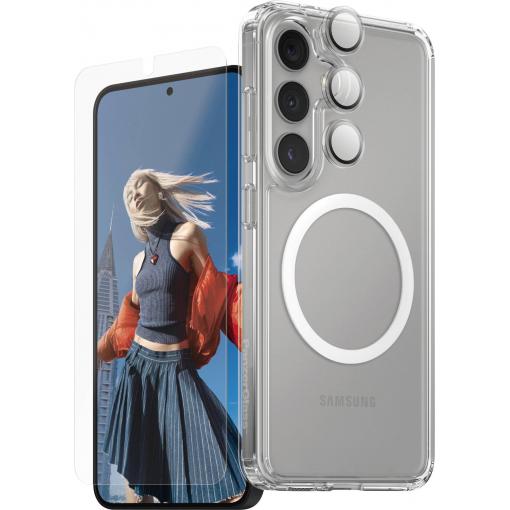PanzerGlass CARE Flagship 3-in-1 Pouzdro + sada ochranného skla Samsung Galaxy S25 transparentní 1552552, odolné vůči nárazům CRRCHNUG38388