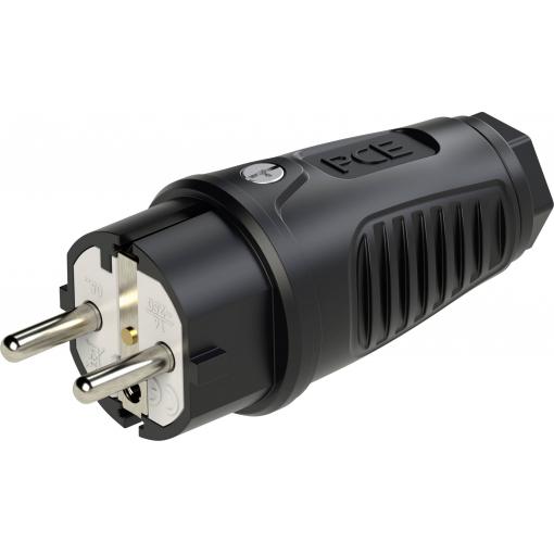 PC Electric 0521-ss zástrčka guma 250 V černá IP54