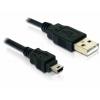 Delock USB kabel USB 2.0 USB-A zástrčka, USB Mini-B zástrčka 1.50 m černá 82252